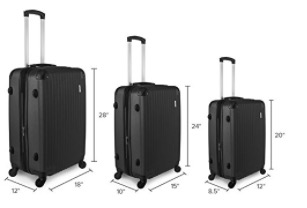 TravelCross Columbia Luggage 3 Piece Lightweight Spinner Set