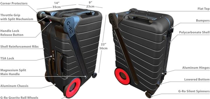 G Ro Travel The Six Push Forward 22 Inch Carry On