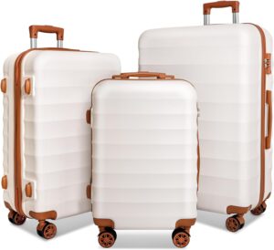 Fujampe Luggage Sets 3 Piece Hardshell Spinner with TSA Lock