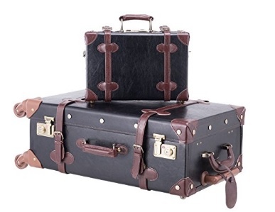 CO-Z Premium Vintage Luggage Sets 24 Trolley Suitcase and 12 Hand Bag Set