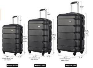 Flieks Luggages 3 Piece Luggage Set Spinner Suitcase