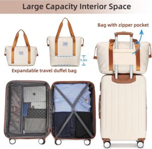 LARVENDER Luggage Sets 5 Piece, Expandable Luggage Interior