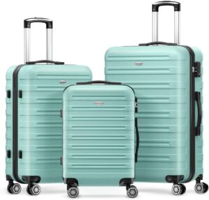 Powforlife Luggage 3 Piece Sets Lightweight Luggage Set Suitcases with Spinner Wheel