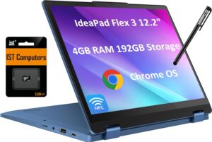 Lenovo Flex 3 3i 2-in-1 Chromebook (12.2 FHD+ Touchscreen, Intel N100, 4GB DDR5 RAM, 192GB- 64GB eMMC + 128GB SD Card